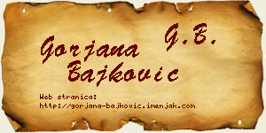 Gorjana Bajković vizit kartica